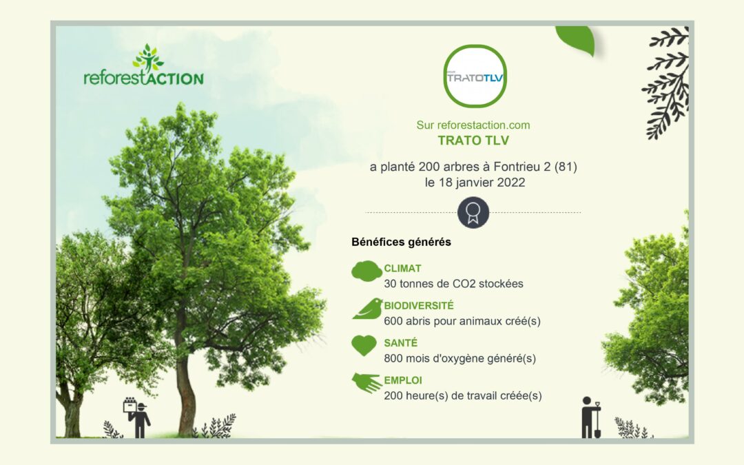 Trato-TLV soutient Reforest’Action